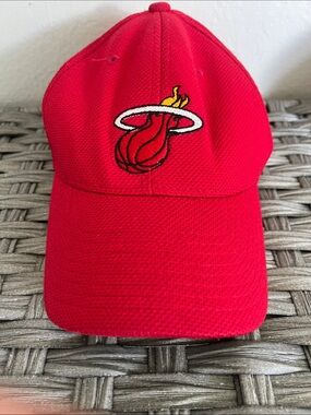 Miami Heat Red Baseball Cap with Team Flame Logo Youth LG/XL